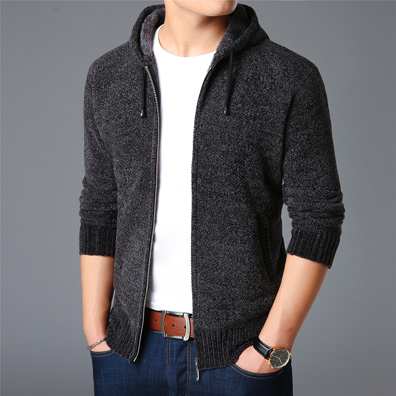 2022 New Fashion Brand Sweaters Men Cardigan Hooded Slim Fit Jumpers Knitting Thick Warm Winter Korean Style Casual Clothing Men